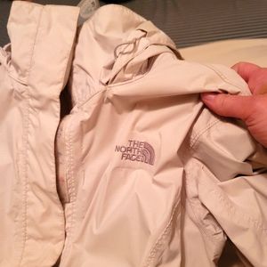 North face cream wind breaker jacket